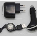 Usb Mobile Iphone Charging Kit 5v Dc / 1000ma , 3 In 1 For Blackberry